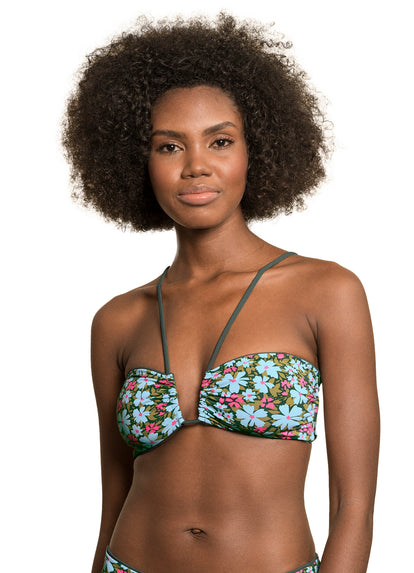 Thumbnail - Maaji Crocodile Green Ursule V Wire Bandeau Bikini Top - 12