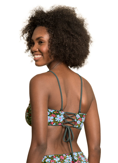  Maaji Crocodile Green Ursule V Wire Bandeau Bikini Top
