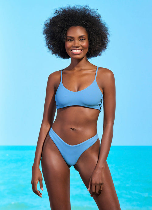 Main image -  Foto de Stone Blue Gliter Sporty Bralette Bikini Top by Maaji - Tops - Vestidos de Baño
