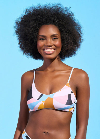 Thumbnail - Foto de Stone Blue Gliter Sporty Bralette Bikini Top by Maaji - Tops - Vestidos de Baño - 4
