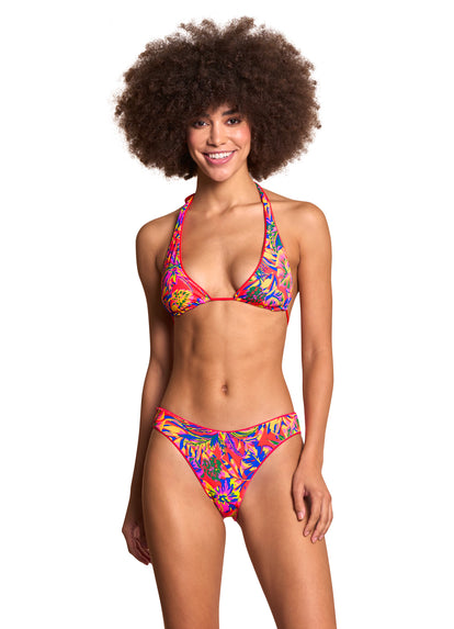  Maaji Cherry Red Kalima Front Tie Halter Bikini Top