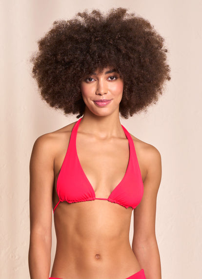 Thumbnail - Maaji Cherry Red Kalima Front Tie Halter Bikini Top - 7
