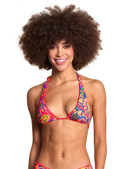 Thumbnail - Maaji Cherry Red Kalima Front Tie Halter Bikini Top - 25