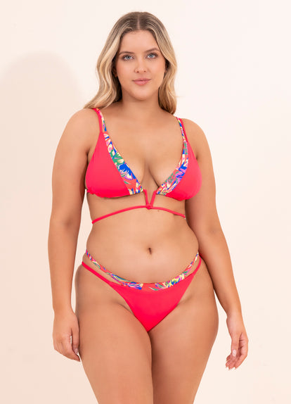  Maaji Cherry Red Endless Sliding Triangle Bikini Top