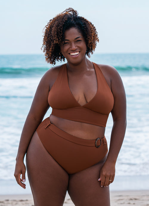 Hover image -  Maaji Moccachino Patri Long Line Triangle Bikini Top