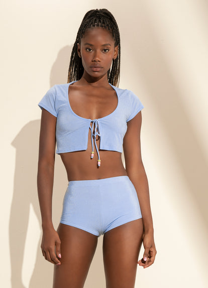Thumbnail - Maaji Serenity Lavender Tabby Swim Crop Top - 6