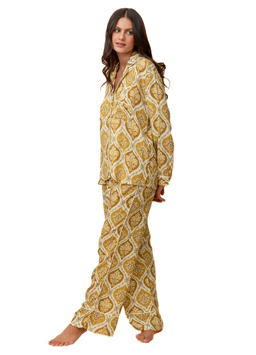 Main image -  Maaji Khaki Palms Dandelion Long Sleeve Pant Set