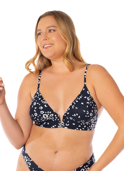 Thumbnail - Maaji Ink Cheeta Parade Long Line Triangle Bikini Top - 1