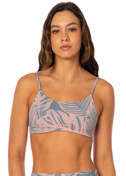  Foto de Brin Split Leaf Aqua Low Impact Sports Bra by Maaji - Tops Deportivos - Ropa Deportiva