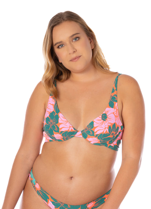 Main image -  Maaji Floral Stamp Tribe Unmolded Underwire Bikini Top