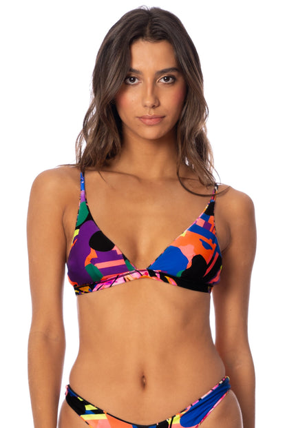 Thumbnail - Foto de Midnight Tropics Ivy Fixed Triangle Bikini Top by Maaji - Tops - Vestidos de Baño - 2