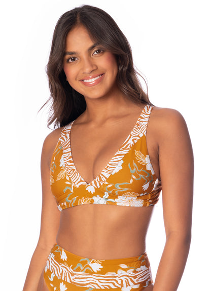 Thumbnail - Maaji Nostalgic Florals Rocky Long Line Triangle Bikini Top - 6