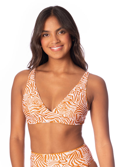Thumbnail - Maaji Nostalgic Florals Rocky Long Line Triangle Bikini Top - 13