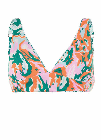 Thumbnail - Maaji Morrocan Tiles Rocky Long Line Triangle Bikini Top - 4