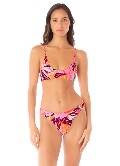 Thumbnail - Foto de Coral Leafy Sublimity Regular Rise Classic Bikini Bottom by Maaji - Panties - Vestidos de Baño - 4