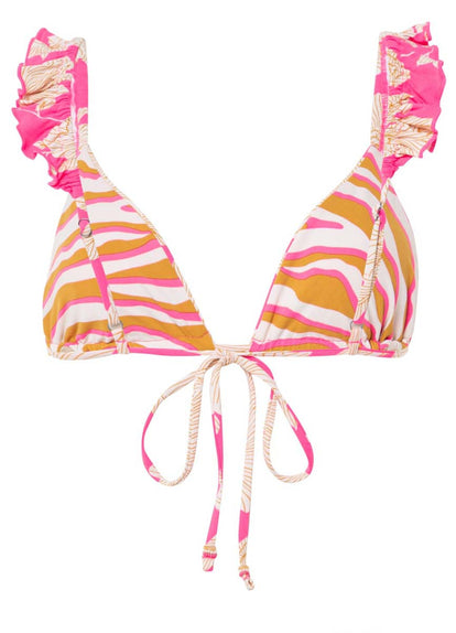  Maaji Floral Duo Crush Ruffle Triangle Bikini Top