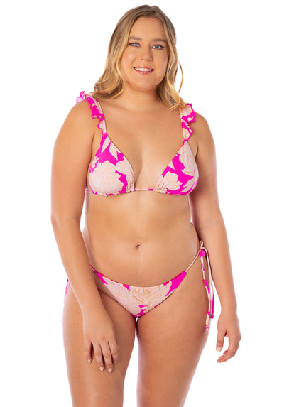  Maaji Floral Duo Crush Ruffle Triangle Bikini Top