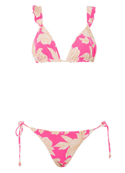 Thumbnail - Maaji Floral Duo Crush Ruffle Triangle Bikini Top - 17
