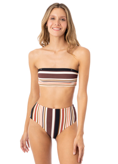 Thumbnail - Foto de Burgundy Barcode Venus Mid Rise Bikini Bottom by Maaji - Panties - Vestidos de Baño - 4