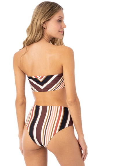  Foto de Burgundy Barcode Venus Mid Rise Bikini Bottom by Maaji - Panties - Vestidos de Baño