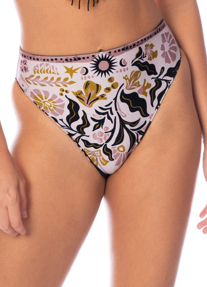  Maaji Tapestry Of Leaves Sully High Rise Classic Bikini Bottom
