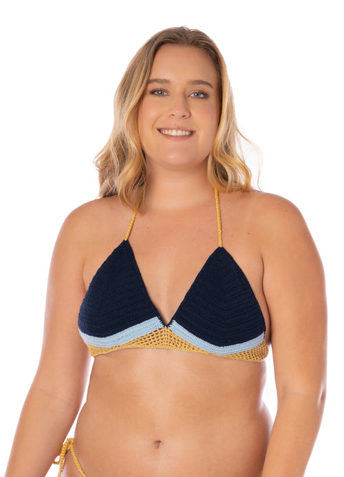 Main image -  Maaji Chevron Crochet Balty Sliding Triangle Bikini Top