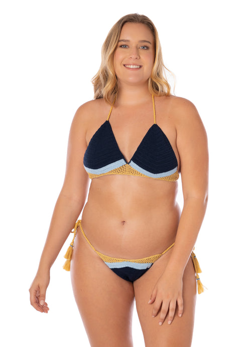 Hover image -  Maaji Chevron Crochet Balty Sliding Triangle Bikini Top