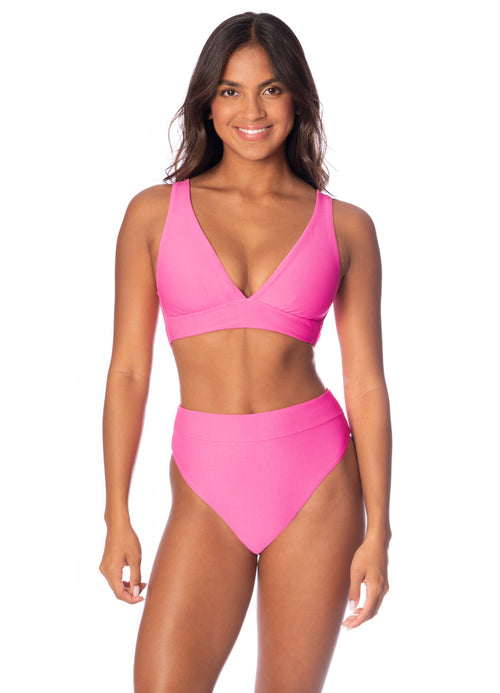 Main image -  Foto de Radiant Pink Allure Long Line Triangle Bikini Top by Maaji - Tops - Vestidos de Baño