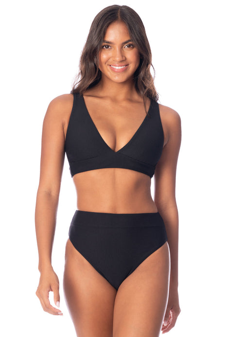 Main image -  Foto de Jade Black Allure Long Line Triangle Bikini Top by Maaji - Tops - Vestidos de Baño
