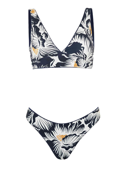  Maaji French Navy Allure Long Line Triangle Bikini Top