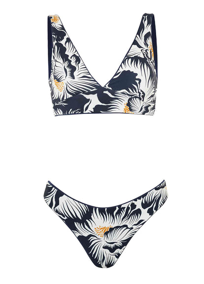 Thumbnail - Maaji French Navy Allure Long Line Triangle Bikini Top - 12