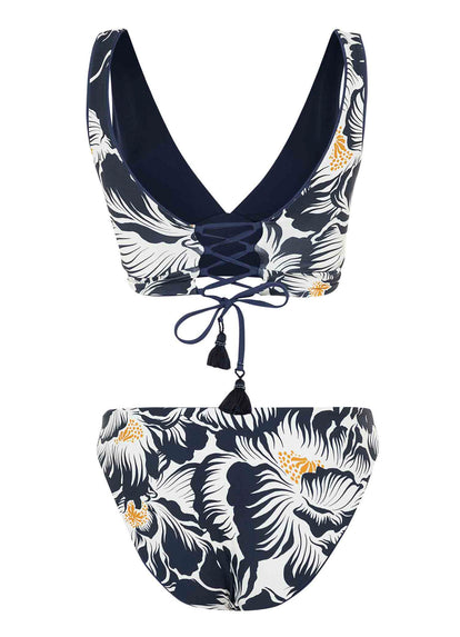  Maaji French Navy Allure Long Line Triangle Bikini Top