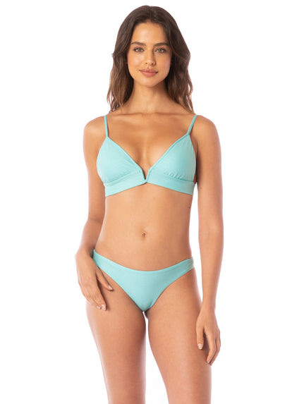 Thumbnail - Foto de Sea Turquoise Paradiso Eyelet Long Line Triangle Bikini Top by Maaji - Panties - Vestidos de Baño - 4
