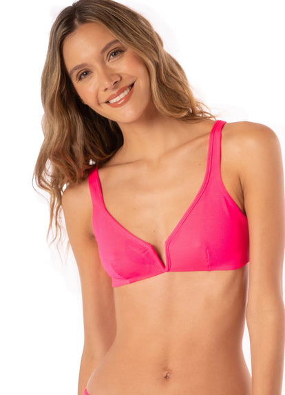 Thumbnail - Foto de Fuchsia Dianthus victory reversible bralette bikini top by Maaji - Tops - Vestidos de Baño - 3