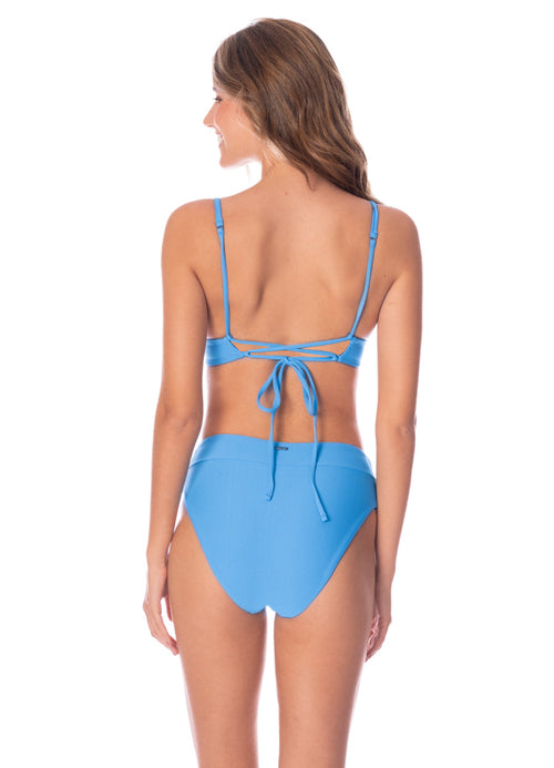 Hover image -  Foto de Stone Blue Parade Long Line Triangle Bikini Top by Maaji - Tops - Vestidos de Baño