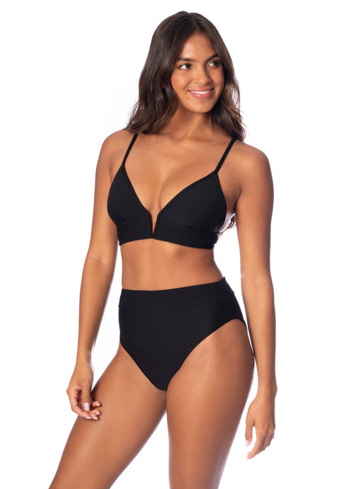 Main image -  Foto de Jade Black Parade Long Line Triangle Bikini Top by Maaji - Tops - Vestidos de Baño