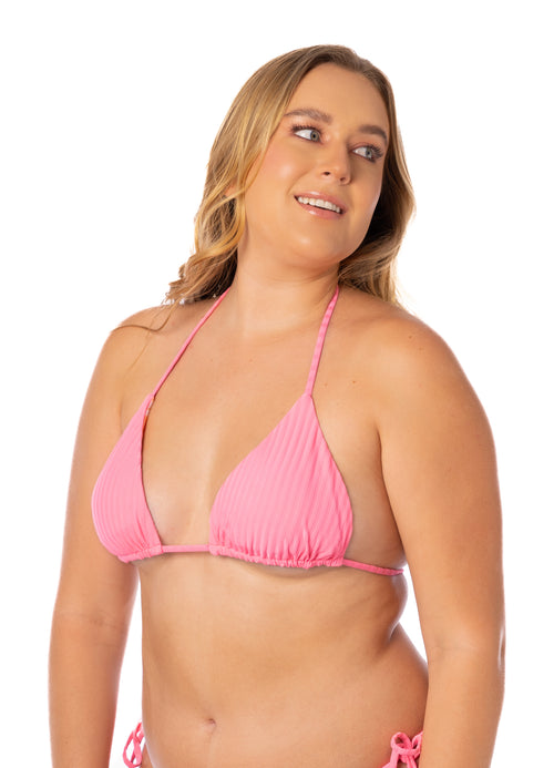 Main image -  Maaji Sea Pink Balmy Sliding Triangle Bikini Top