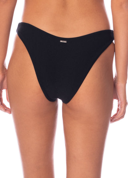 Thumbnail - Foto de Jade Black Splendour Regular Rise Thin Side Bikini Bottom by Maaji - Panties - Vestidos de Baño - 3