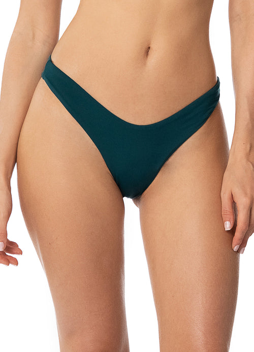 Hover image -  Maaji Bottle Green Splendour  Regular Rise Thin Side  Bikini Bottom