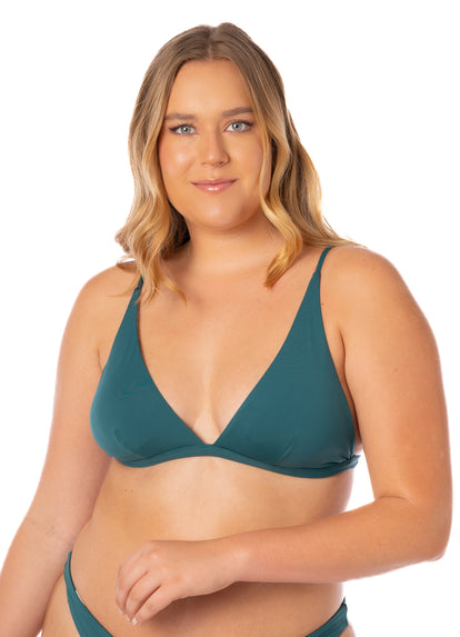 Thumbnail - Maaji Brunswick Green Ivy Fixed Triangle Bikini Top - 1