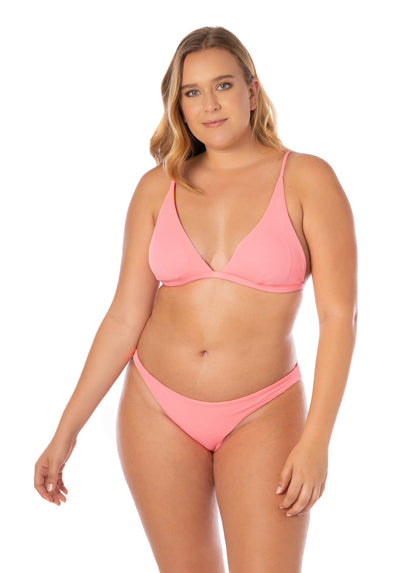 Maaji Coral Salmon Ivy Fixed Triangle Bikini Top