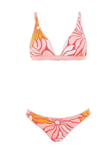 Thumbnail - Maaji Coral Salmon Ivy Fixed Triangle Bikini Top - 14