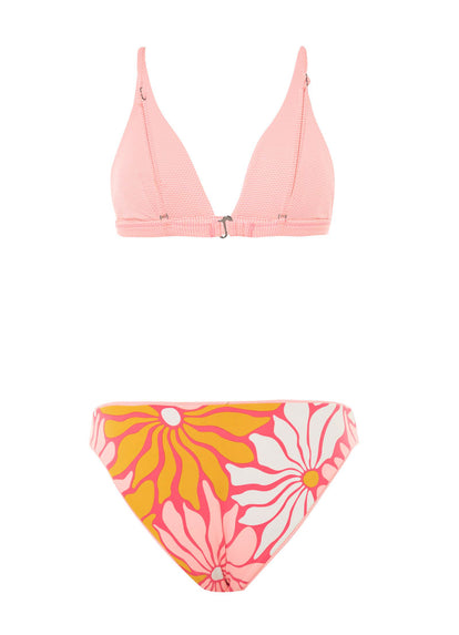  Maaji Coral Salmon Ivy Fixed Triangle Bikini Top