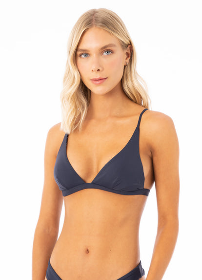 Thumbnail - Maaji French Navy Ivy Fixed Triangle Bikini Top - 1
