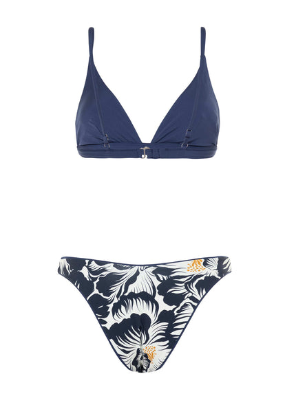  Maaji French Navy Ivy Fixed Triangle Bikini Top