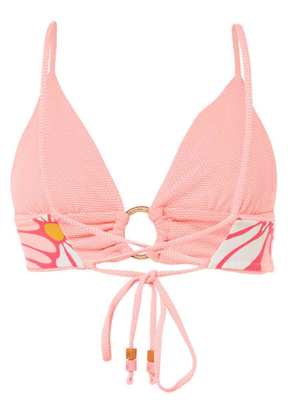  Maaji Coral Salmon Shine Long Line Triangle Bikini Top