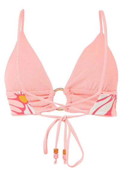  Maaji Coral Salmon Shine Long Line Triangle Bikini Top