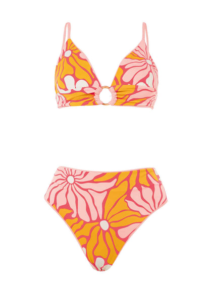  Maaji Coral Salmon Shine Long Line Triangle Bikini Top