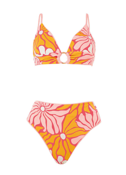  Maaji Coral Salmon Shine Long Line Triangle Bikini Top