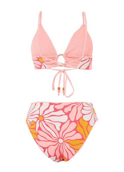  Maaji Coral Salmon Shine Long Line Triangle Bikini Top